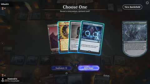 Watch MTG Arena Video Replay - Grixis Midrange by DamienF16 VS Izzet Midrange by bflund11 - Chromatic Cube Draft