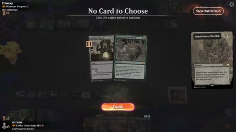Watch MTG Arena Video Replay - Kefka, Court Mage by saitama VS Diamond Weapon by Prismxp - MWM Brawl Builder
