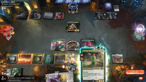 Watch MTG Arena Video Replay - Emmara, Voice of the Conclave by saitama VS Rusko, Clockmaker by moonface_ultra - Historic Brawl