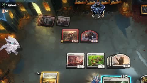 Watch MTG Arena Video Replay - Mono White Aggro by Khat VS Mono Red Aggro by SJShark101 - Explorer Ranked
