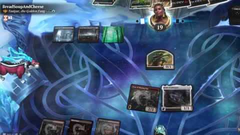 Watch MTG Arena Video Replay - Alesha, Who Laughs at Fate by saitama VS Tasigur, the Golden Fang by BreadSoupAndCheese - Historic Brawl
