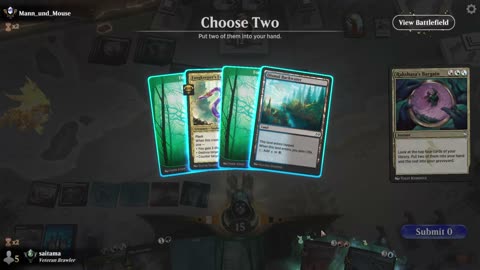 Watch MTG Arena Video Replay - UBRG Midrange by saitama VS Golgari Midrange by Mann_und_Mouse - Premier Draft Ranked