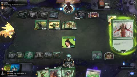 Watch MTG Arena Video Replay - Azusa, Lost but Seeking by saitama VS Chatterfang, Squirrel General by 22vanilla - Historic Brawl