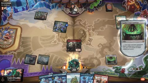 Watch MTG Arena Video Replay - Temur Cauldron by CunicoliGoblin VS Mono Green Aggro by Decennium - Standard Play