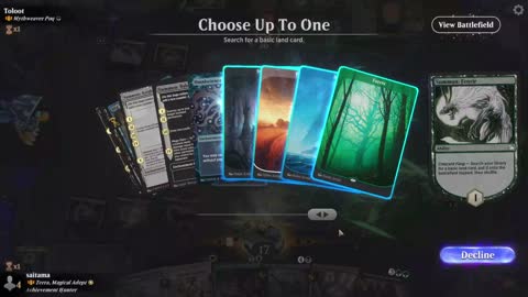 Watch MTG Arena Video Replay - Terra, Magical Adept by saitama VS Mythweaver Poq by Toloot - Historic Brawl