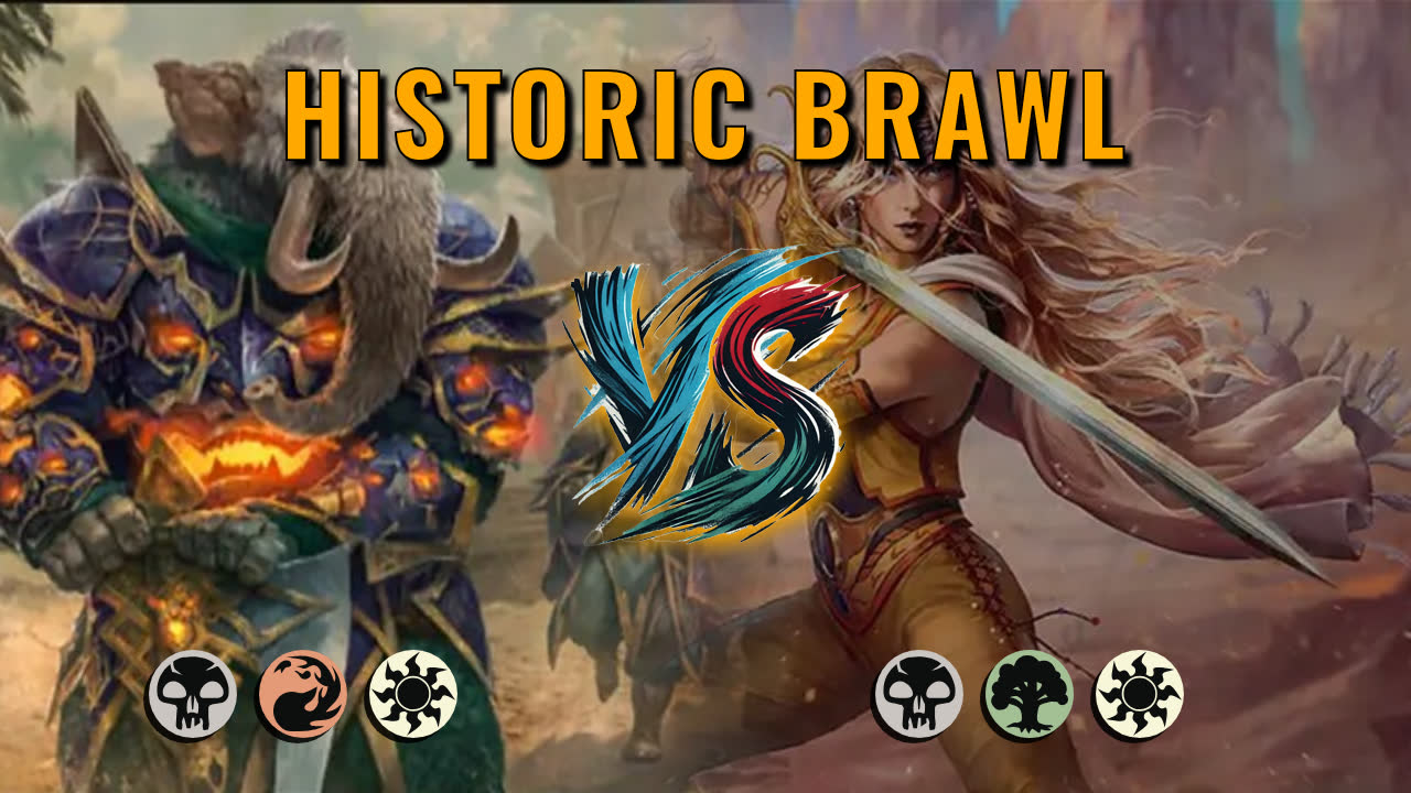 Watch MTG Arena Historic Brawl Video - Celes, Rune Knight by saitama VS Hamza, Might of the Yathan by Sando - b11315