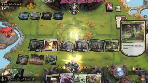 Watch MTG Arena Video Replay - Emmara, Voice of the Conclave by saitama VS Golos, Tireless Pilgrim by reddid - Historic Brawl