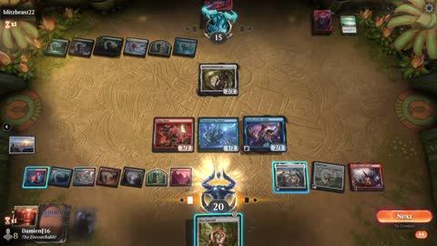 Watch MTG Arena Video Replay - Grixis Midrange by DamienF16 VS WUBG Midrange by blitzbeast22 - Chromatic Cube Draft
