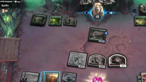 Watch MTG Arena Video Replay - Mono White Midrange by GBThundaII VS Mono Green Midrange by Kaelix - Standard Play