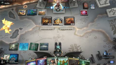 Watch MTG Arena Video Replay - 5 Color Midrange by saitama VS WUBG Aggro by Arutha - Premier Draft Ranked