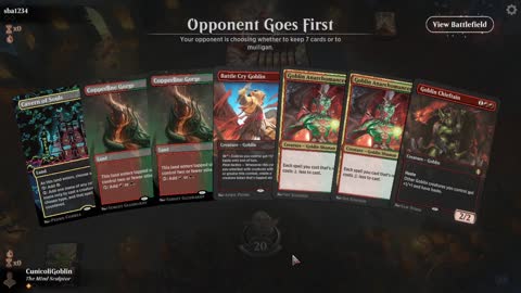 Watch MTG Arena Video Replay - Jund Aggro by CunicoliGoblin VS 5 Color Midrange by sba1234 - Traditional Historic Play