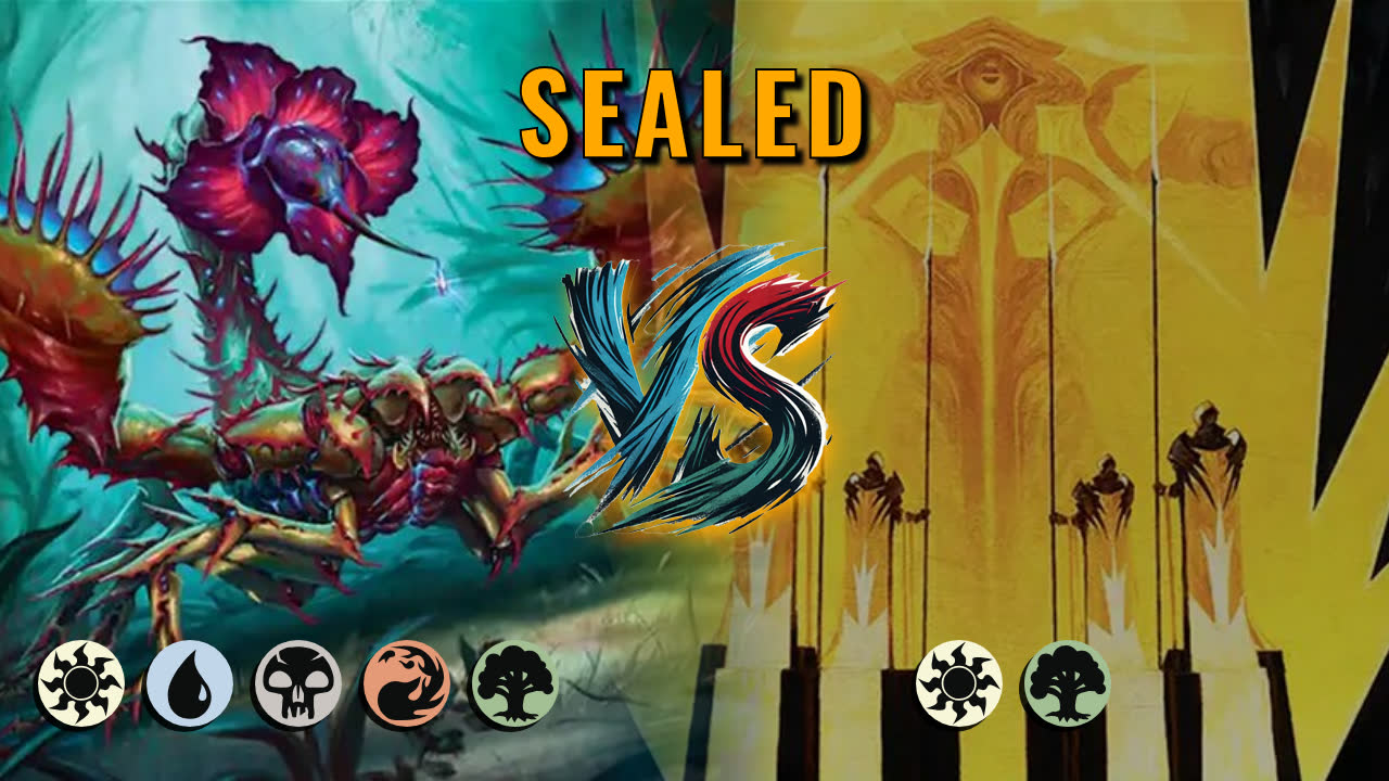 Watch MTG Arena Sealed Video - 5 Color Midrange by Numbskull VS Selesnya Aggro by Yagros22 - 96232d