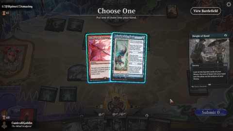 Watch MTG Arena Video Replay - Izzet Control by CunicoliGoblin VS Simic Aggro by 1/2Filipino1/2Amazing - Alchemy Event