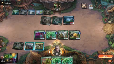 Watch MTG Arena Video Replay - Mono Green Aggro by utku VS Simic Midrange by Twoleggy - Standard Ranked