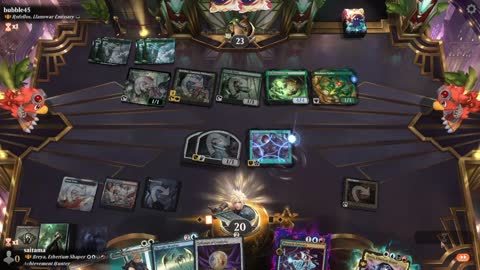 Watch MTG Arena Video Replay - Breya, Etherium Shaper by saitama VS Rofellos, Llanowar Emissary by bubble45 - Historic Brawl