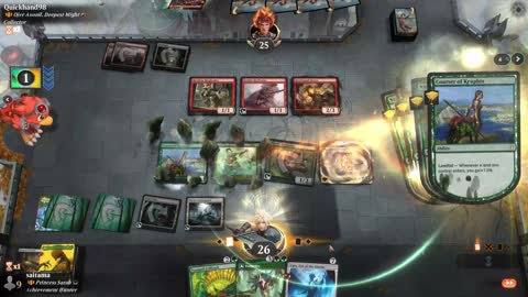 Watch MTG Arena Video Replay - Azusa, Lost but Seeking by saitama VS Ojer Axonil, Deepest Might by Quickhand98 - Historic Brawl