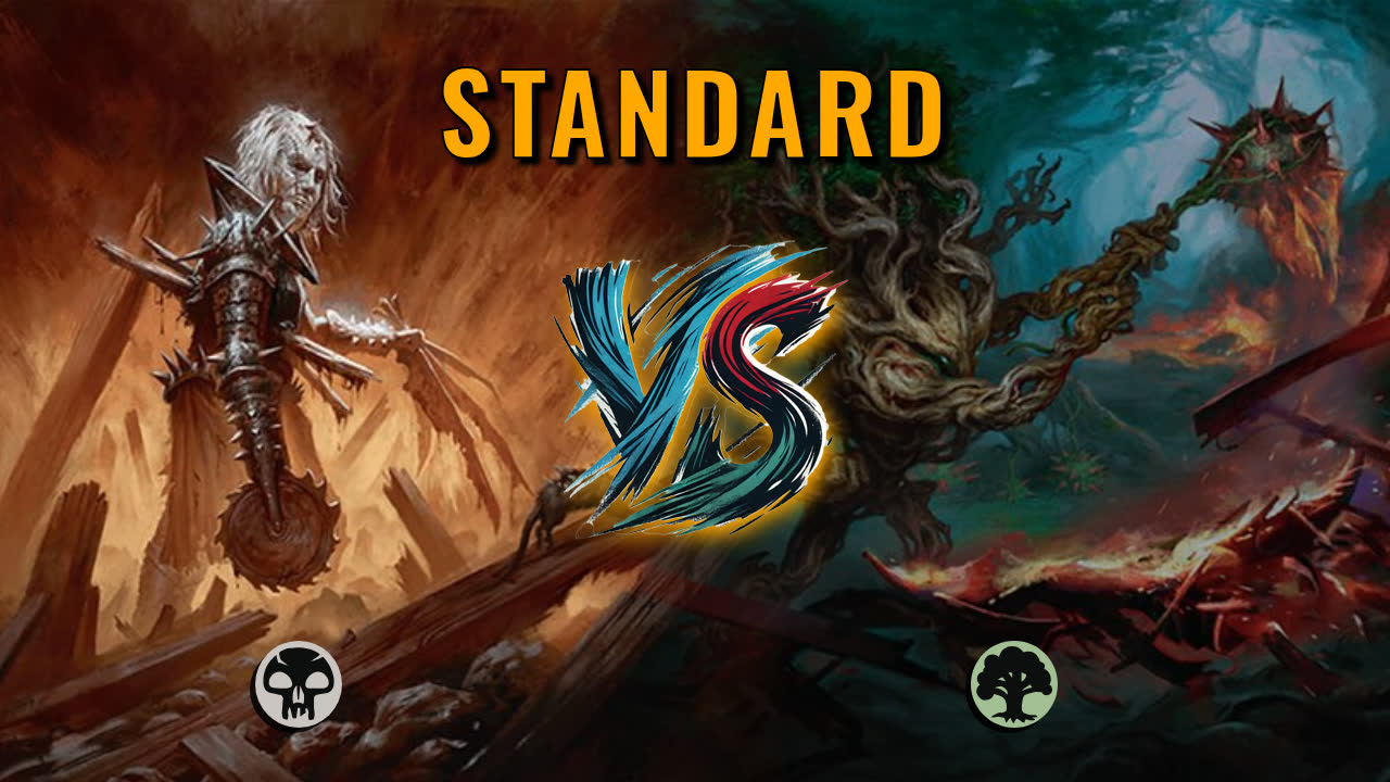 Watch MTG Arena Standard Video - Mono Black Midrange by Numbskull VS Mono Green Aggro by Ferko - ccf0d9