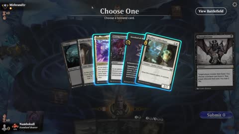 Watch MTG Arena Video Replay - Mono Black Midrange by Numbskull VS Abzan Midrange by Mithrand1r - Pioneer Metagame Challenge