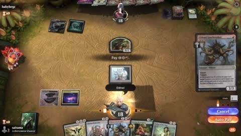 Watch MTG Arena Video Replay - 5 Color Midrange by saitama VS Simic Midrange by babybegz - Timeless Play