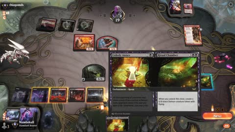 Watch MTG Arena Video Replay - Rakdos Midrange by Numbskull VS Mono Red Aggro by thiagomds - Traditional Pioneer Ranked