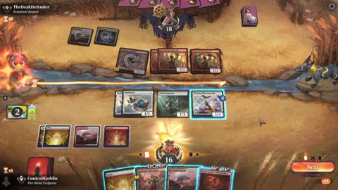 Watch MTG Arena Video Replay - Boros Aggro by CunicoliGoblin VS 5 Color Aggro by TheDeakDefender - Standard Ranked