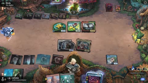 Watch MTG Arena Video Replay - Grixis Midrange by saitama VS Naya Midrange by Myda - Premier Draft