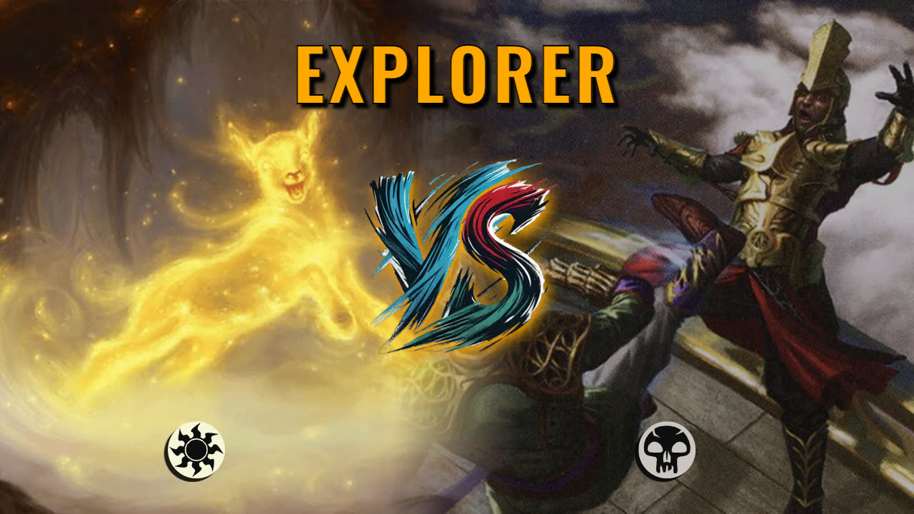 Watch MTG Arena Explorer Video - Mono White Midrange by Khat VS Mono Black Midrange by red harlequinn - e1791d