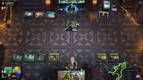 Watch MTG Arena Video Replay - Mono Green Aggro by utku VS Dimir Midrange by Sanderos - Standard Ranked