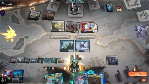 Watch MTG Arena Video Replay - UBRG Midrange by saitama VS Boros Aggro by reisuke - Premier Draft Ranked