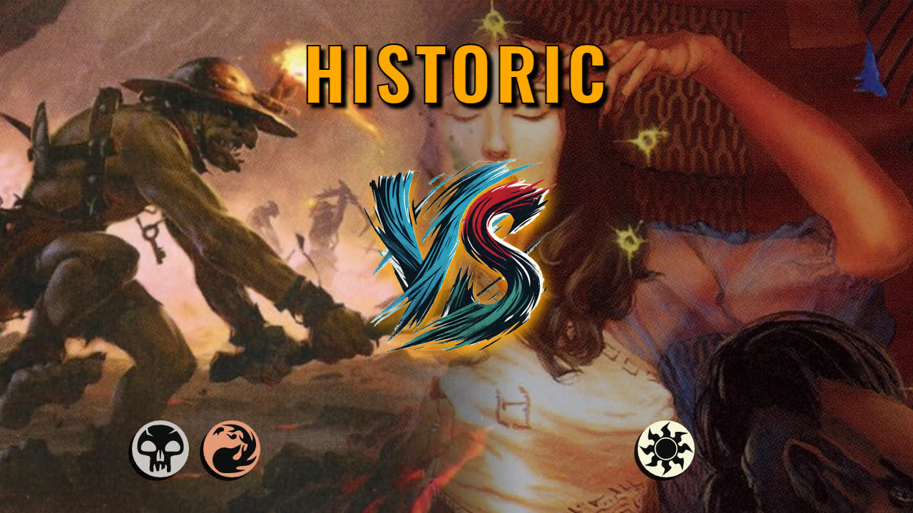 Watch MTG Arena Historic Video - Rakdos Aggro by CunicoliGoblin VS Mono White Midrange by davidt - 154424