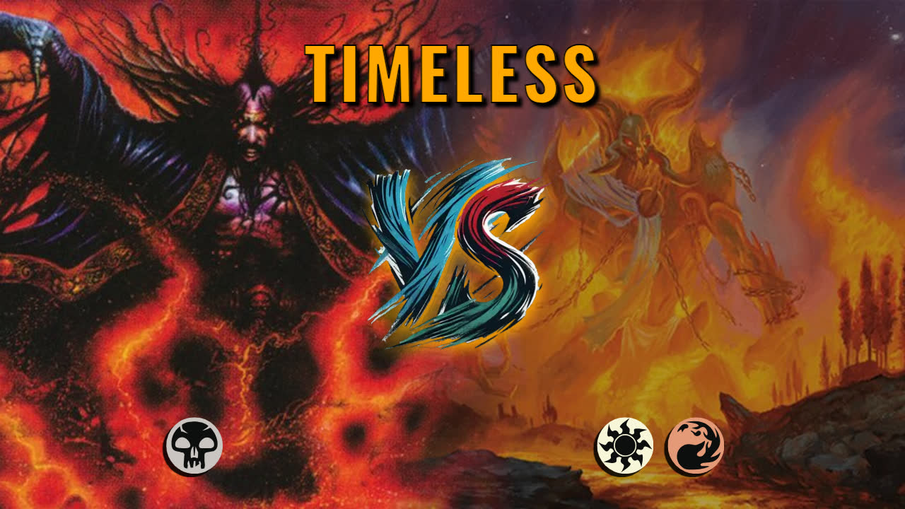 Watch MTG Arena Timeless Video - Mono Black Midrange by Wulfy Panda VS Boros Midrange by ilcaliffo91 - 929c60
