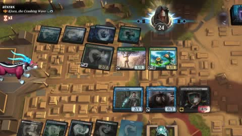 Watch MTG Arena Video Replay - Tasigur, the Golden Fang by saitama VS Kiora, the Crashing Wave by atxrax - MWM Brawl Builder