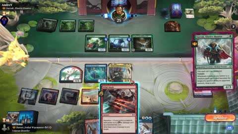 Watch MTG Arena Video Replay - Narset, Jeskai Waymaster by saitama VS Surrak, Elusive Hunter by AndreV - MWM Brawl Builder