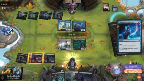 Watch MTG Arena Video Replay - Mono Black Midrange by CunicoliGoblin VS Dimir Midrange by trnkzn - Standard Play