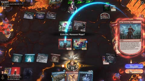 Watch MTG Arena Video Replay - Vivi Ornitier by CunicoliGoblin VS Xenagos, God of Revels by bigGRUB - Historic Brawl