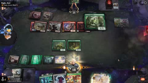 Watch MTG Arena Video Replay - Azusa, Lost but Seeking by saitama VS Vaan, Street Thief by Night_Owl - Historic Brawl