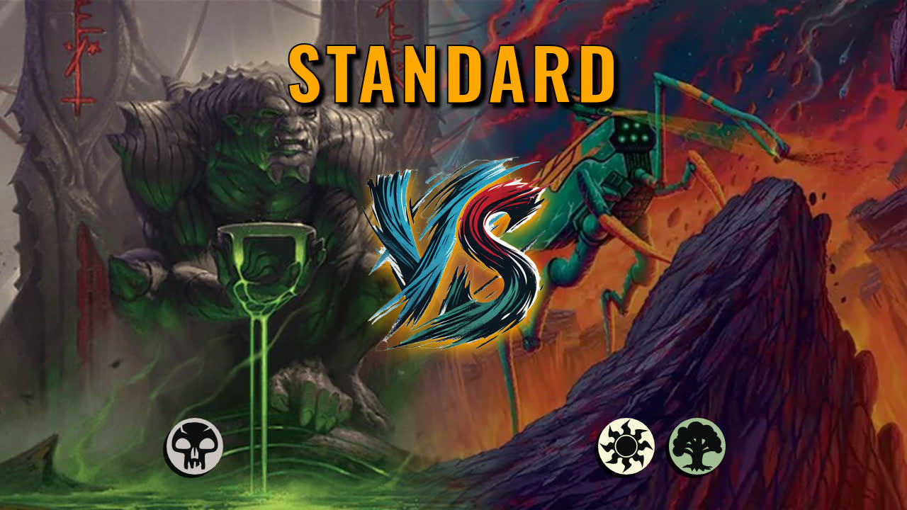 Watch MTG Arena Standard Video - Mono Black Midrange by Numbskull VS Selesnya Midrange by Hexeris_419 - 300efc
