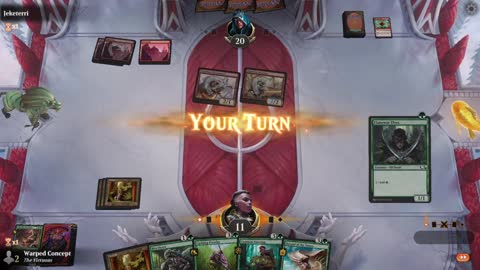 Watch MTG Arena Video Replay - Mono Green Midrange by Warped Concept VS Mono Red Aggro by Jeketerri - MWM Standard Pauper