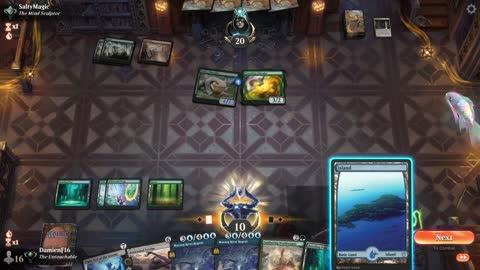 Watch MTG Arena Video Replay - Simic Midrange by DamienF16 VS Mono Green Aggro by SaltyMagic - Traditional Standard Ranked