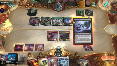 Watch MTG Arena Video Replay - Rowan, Scion of War by saitama VS Mitotic Ultimus by MassDrivers - Historic Brawl