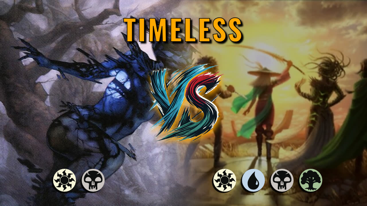 Watch MTG Arena Timeless Video - Orzhov Midrange by saitama VS WUBG Control by Laf - 96c290