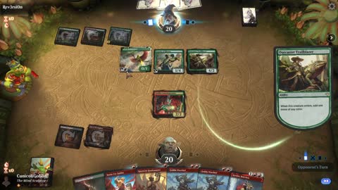 Watch MTG Arena Video Replay - Jund Aggro by CunicoliGoblin VS Temur Midrange by Rev3rsi0n - Traditional Historic Play