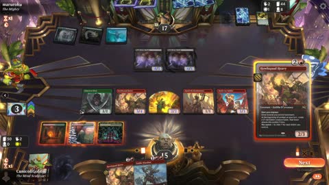 Watch MTG Arena Video Replay - Gruul Aggro by CunicoliGoblin VS Sultai Midrange by maruroku - Traditional Historic Play