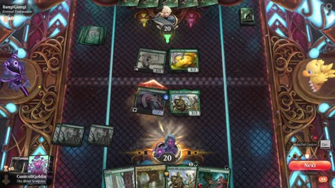 Watch MTG Arena Video Replay - Mono Green Aggro by CunicoliGoblin VS Mono Green Midrange by BangiGiangi - Standard Play