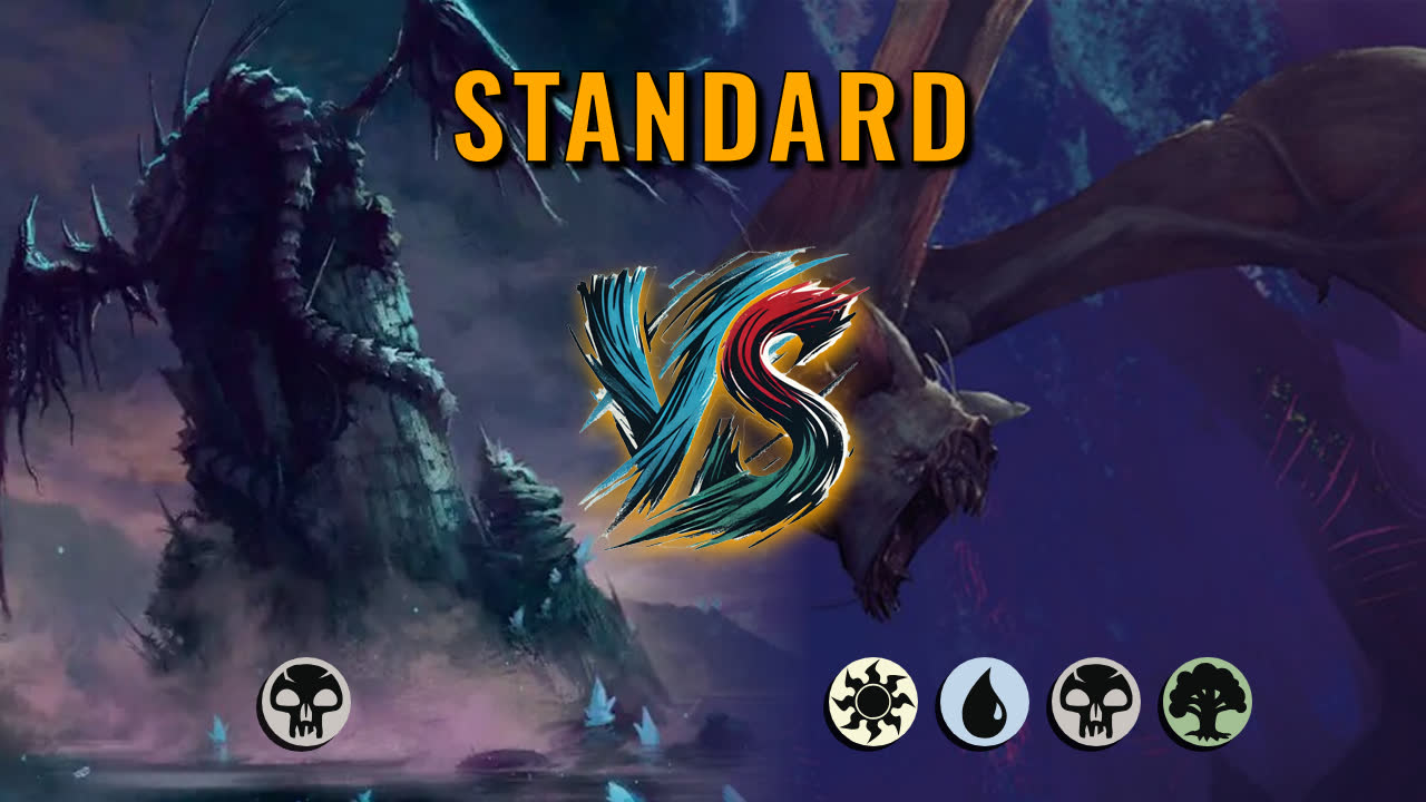 Watch MTG Arena Standard Video - Mono Black Aggro by Numbskull VS WUBG Midrange by Ba Jer - ec8464