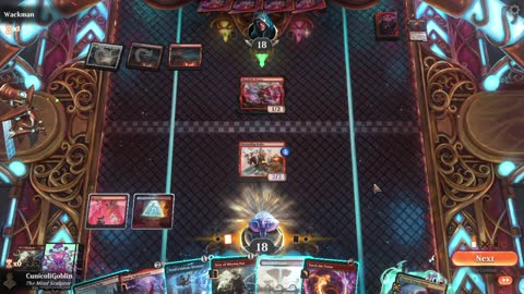Watch MTG Arena Video Replay - Izzet Midrange by CunicoliGoblin VS Boros Aggro by Wackman - Standard Event