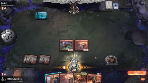 Watch MTG Arena Video Replay - Mono Red Midrange by MTGBudgetBrew VS Mono Blue Midrange by Kastel - Historic Play