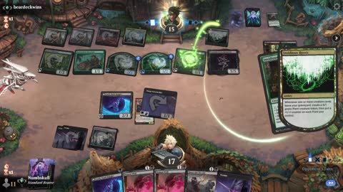 Watch MTG Arena Video Replay - Mono Black Aggro by Numbskull VS Jund Midrange by beardeckwins - Traditional Standard Ranked