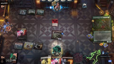 Watch MTG Arena Video Replay - Boros Aggro by CunicoliGoblin VS Golgari Aggro by miya1009 - Standard Play