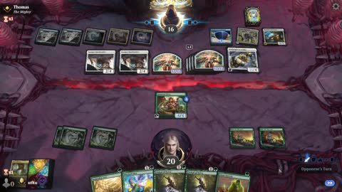 Watch MTG Arena Video Replay - Mono Green Aggro by utku VS 5 Color Midrange by Thomas - Standard Ranked